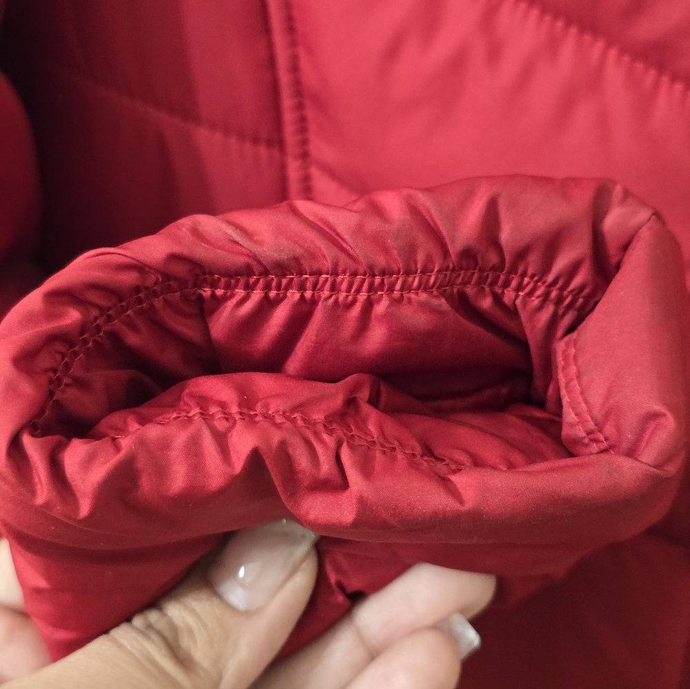 HOLLISTER Sherpa Lined Hooded Women's Red Puffer Jacket Size M - Picture 13 of 15